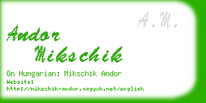 andor mikschik business card